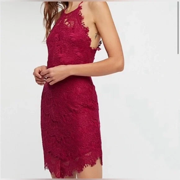open lace back dress Free People Free-Est Back At It Halter Midi Dress – White Chocolate Couture